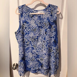 Fever blue, white and black tank